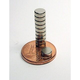 10 Neodym Magnete rund 5x2 mm