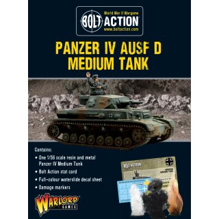 Bolt Action German Panzer IV Ausf D