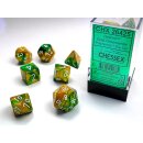 Chessex - Gemini - Polyhedral 7-Die Set - Gold-Green/White