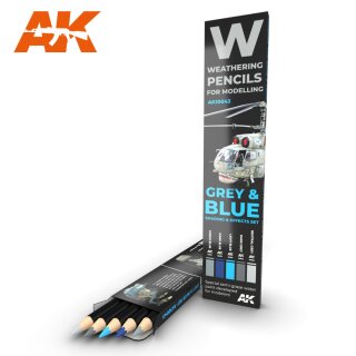 AK INTERACTIVE WATERCOLOR PENCIL SET GREY AND BLUE CAMOUFLAGES